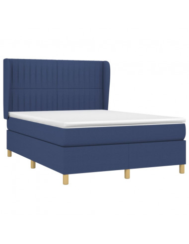 Giroletto a Molle con Materasso Blu 140x190 cm in Tessuto