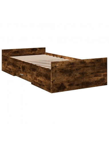 Giroletto con Cassetti Rovere Fumo 90x200 cm Legno Multistrato