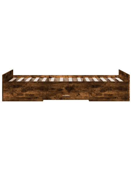 Giroletto con Cassetti Rovere Fumo 90x200 cm Legno Multistrato