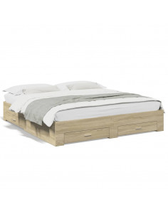 Giroletto Cassetti Rovere Sonoma 200x200 cm Legno Multistrato 2