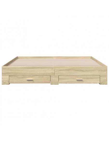 Giroletto Cassetti Rovere Sonoma 200x200 cm Legno Multistrato
