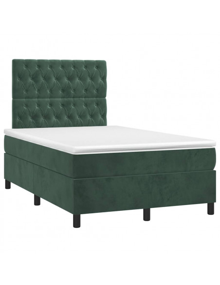 Giroletto a Molle con Materasso Verde Scuro 120x190 cm Velluto