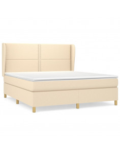 Giroletto a Molle con Materasso Crema 180x200 cm in Tessuto 2