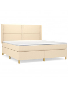 Giroletto a Molle con Materasso Crema 180x200 cm in Tessuto 2