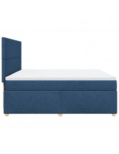 Giroletto a Molle con Materasso Blu 200x200 cm in Tessuto 2