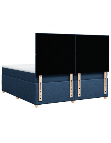 Giroletto a Molle con Materasso Blu 200x200 cm in Tessuto