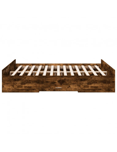 Giroletto con Cassetti Rovere Fumo 150x200 cm Legno Multistrato