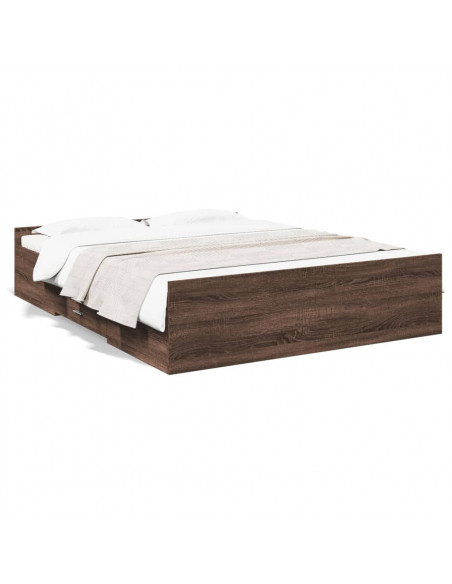 Giroletto Cassetti Rovere Marrone 150x200 cm Legno Multistrato