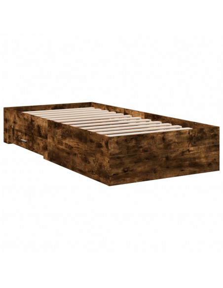 Giroletto con Cassetti Rovere Fumo 90x200 cm Legno Multistrato