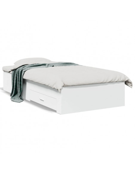 Giroletto con Cassetti Bianco 90x200 cm in Legno Multistrato