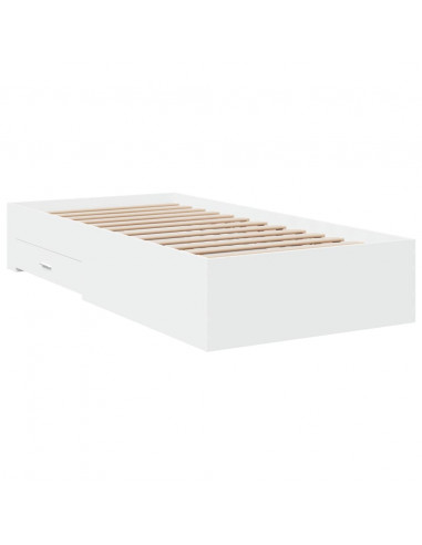 Giroletto con Cassetti Bianco 90x200 cm in Legno Multistrato