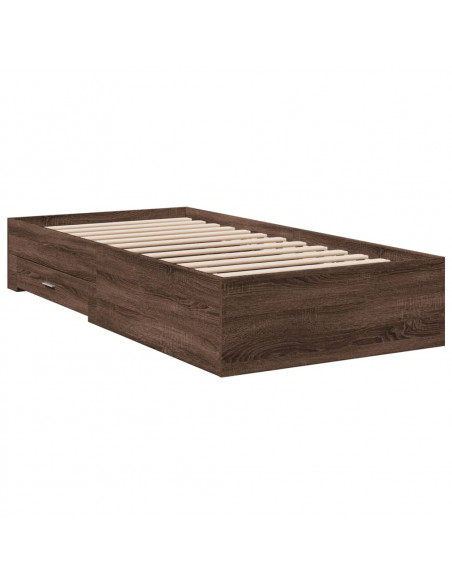 Giroletto Cassetti Rovere Marrone 90x200 cm Legno Multistrato