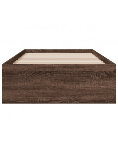 Giroletto Cassetti Rovere Marrone 90x200 cm Legno Multistrato