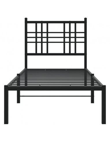 Giroletto con Testiera in Metallo Nero 75x190 cm