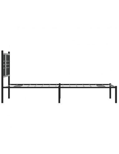 Giroletto con Testiera in Metallo Nero 75x190 cm