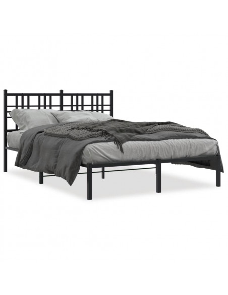 Giroletto con Testiera in Metallo Nero 120x190 cm