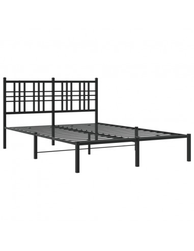 Giroletto con Testiera in Metallo Nero 120x190 cm