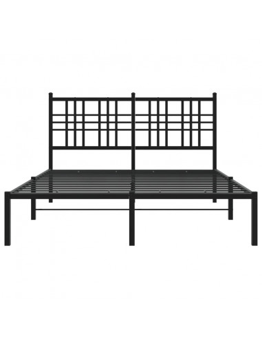 Giroletto con Testiera in Metallo Nero 120x190 cm