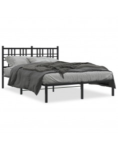 Giroletto con Testiera in Metallo Nero 135x190 cm 2