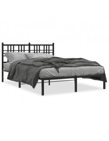 Giroletto con Testiera in Metallo Nero 135x190 cm