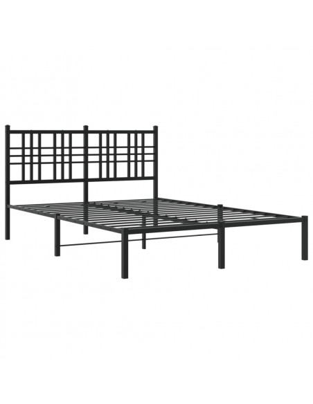 Giroletto con Testiera in Metallo Nero 135x190 cm