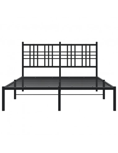 Giroletto con Testiera in Metallo Nero 135x190 cm