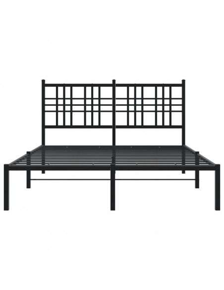 Giroletto con Testiera in Metallo Nero 135x190 cm