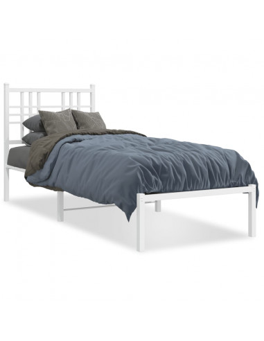 Giroletto con Testiera Metallo Bianco 75x190 cm