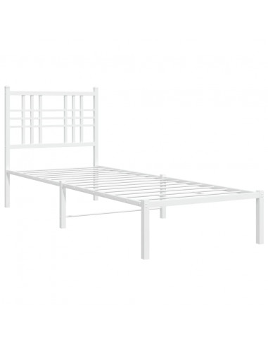 Giroletto con Testiera Metallo Bianco 75x190 cm