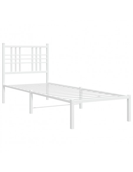 Giroletto con Testiera Metallo Bianco 75x190 cm