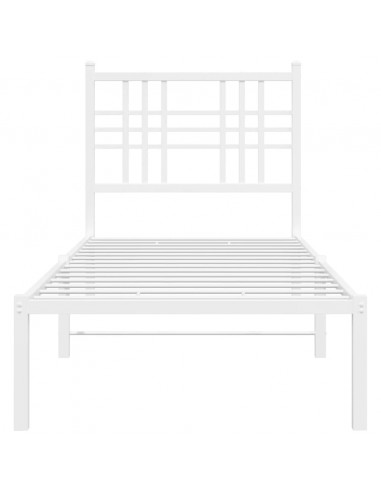 Giroletto con Testiera Metallo Bianco 75x190 cm