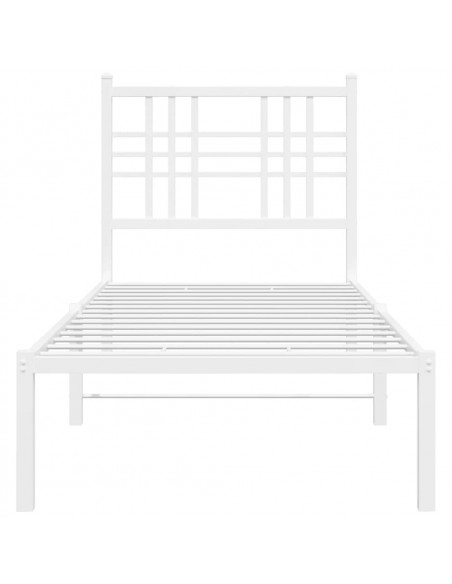 Giroletto con Testiera Metallo Bianco 75x190 cm