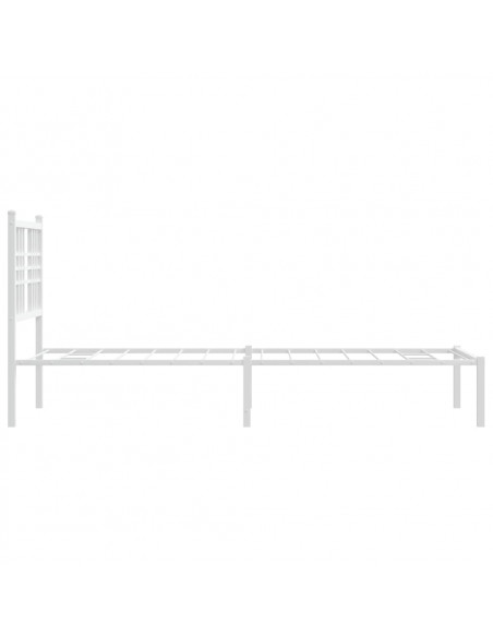 Giroletto con Testiera Metallo Bianco 75x190 cm