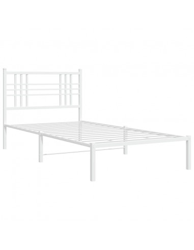 Giroletto con Testiera Metallo Bianco 100x200 cm