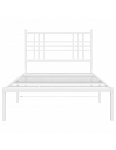 Giroletto con Testiera Metallo Bianco 100x200 cm