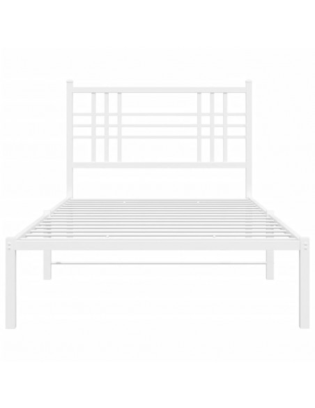 Giroletto con Testiera Metallo Bianco 100x200 cm