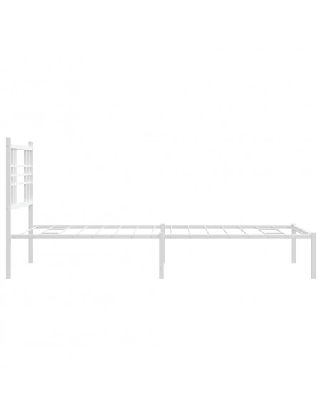 Giroletto con Testiera Metallo Bianco 100x200 cm