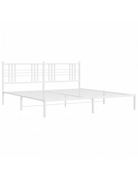 Giroletto con Testiera Metallo Bianco 180x200 cm