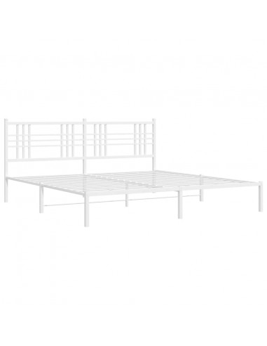 Giroletto con Testiera Metallo Bianco 200x200 cm