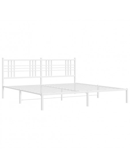 Giroletto con Testiera Metallo Bianco 200x200 cm