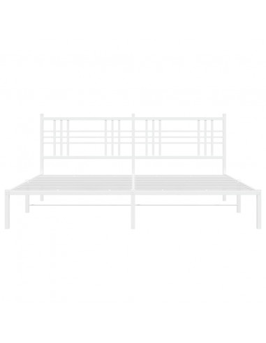 Giroletto con Testiera Metallo Bianco 200x200 cm