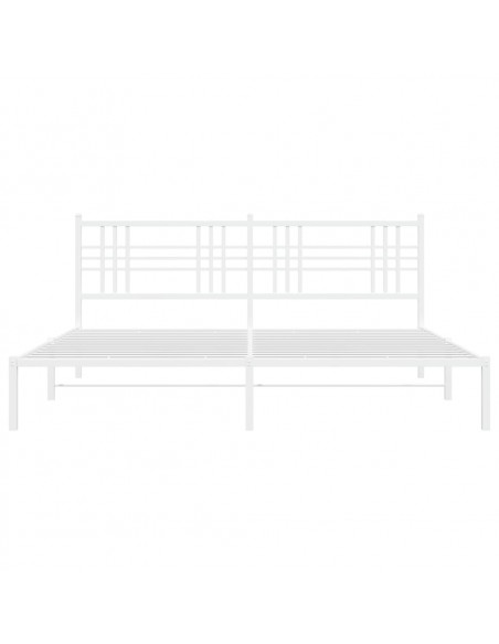 Giroletto con Testiera Metallo Bianco 200x200 cm