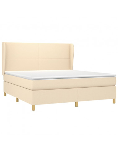 Giroletto a Molle con Materasso Crema 180x200 cm in Tessuto