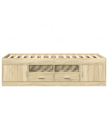 Divano Letto con Cassetti Rovere Sonoma 75x190 cm Multistrato