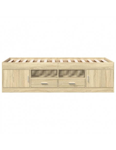 Divano Letto con Cassetti Rovere Sonoma 75x190 cm Multistrato