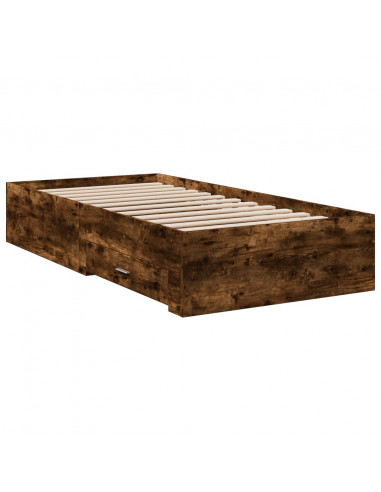 Giroletto con Cassetti Rovere Fumo 90x190 cm Legno Multistrato