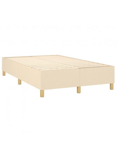 Giroletto a Molle con Materasso Crema 120x190 cm in Tessuto
