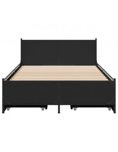 Giroletto con Cassetti Nero 75x190 cm in Legno Multistrato