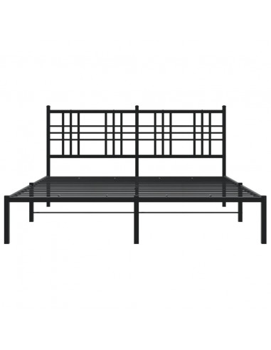 Giroletto con Testiera in Metallo Nero 150x200 cm