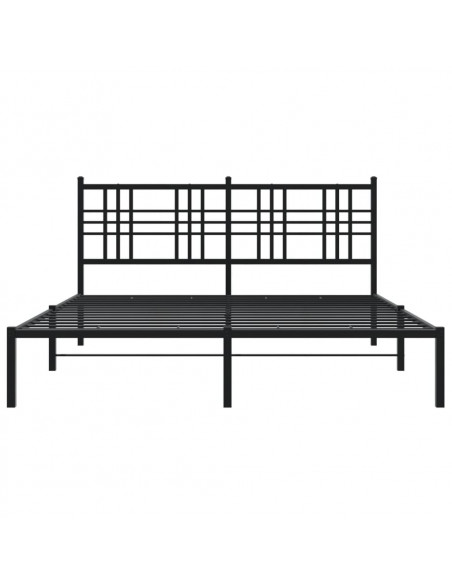 Giroletto con Testiera in Metallo Nero 150x200 cm